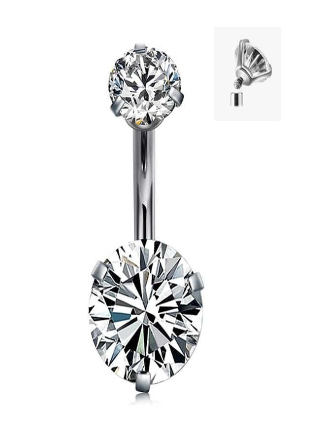AVYRING حلقات سرة من التيتانيوم AVYRING G23، مجوهرات ثقب السرة القصيرة، وزن 14 غرام، مضادة للحساسية، بخيط داخلي، حلقات سرة قصيرة للنساء، 6 مم (1/4 بوصة) - Image 4